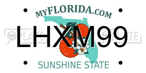 LHXM99 Florida License Plate