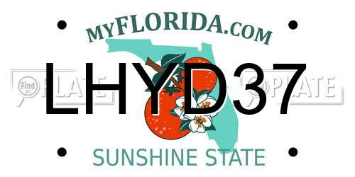 LHYD37 Florida License Plate