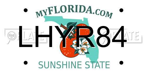 LHYR84 Florida License Plate