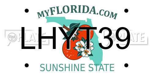LHYT39 Florida License Plate