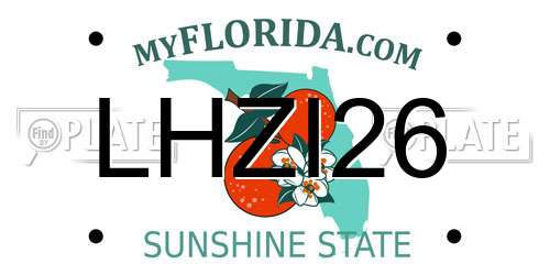 LHZI26 Florida License Plate