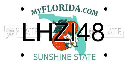 LHZI48 Florida License Plate