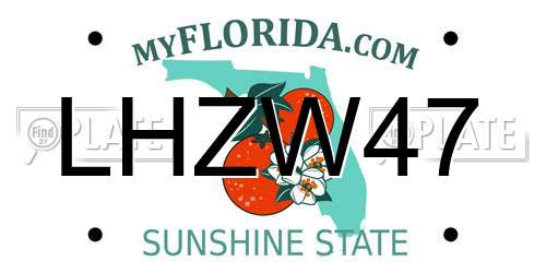 LHZW47 Florida License Plate