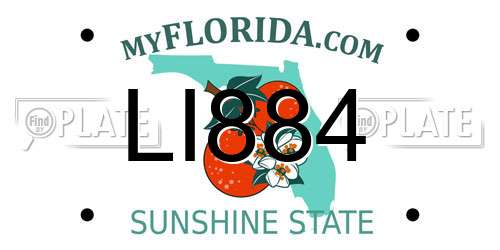 LI884 Florida License Plate