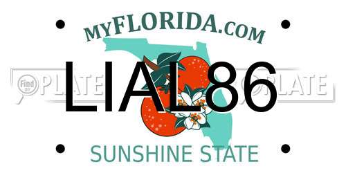 LIAL86 Florida License Plate