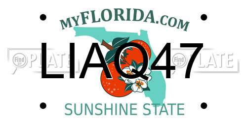 LIAQ47 Florida License Plate