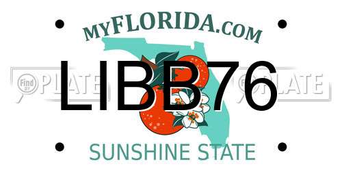 LIBB76 Florida License Plate