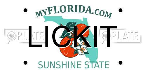 LICKIT Florida License Plate