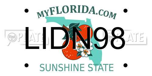 LIDN98 Florida License Plate