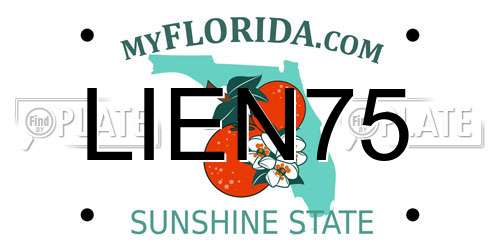 LIEN75 Florida License Plate