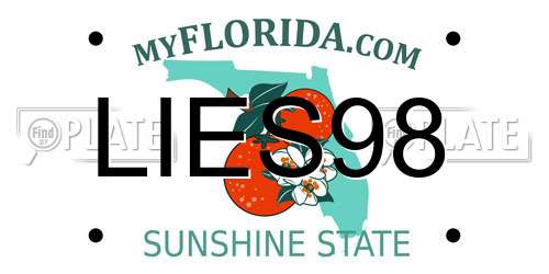 LIES98 Florida License Plate