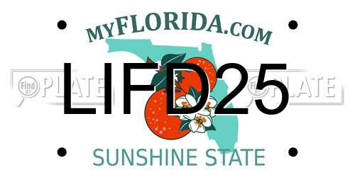 LIFD25 Florida License Plate