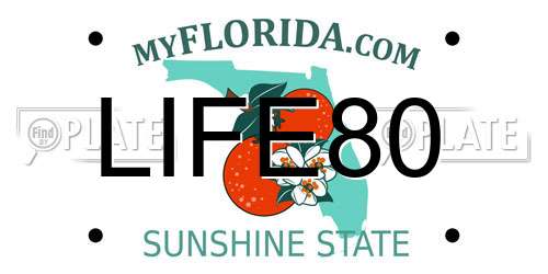 LIFE80 Florida License Plate