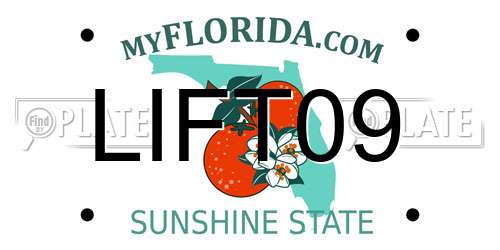 LIFT09 Florida License Plate