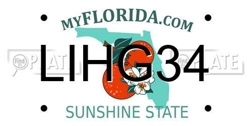 LIHG34 Florida License Plate