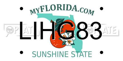 LIHG83 Florida License Plate