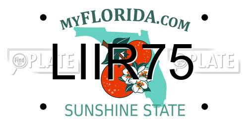 LIIR75 Florida License Plate