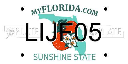 LIJF05 Florida License Plate