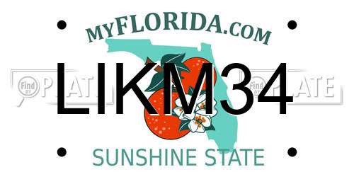 LIKM34 Florida License Plate