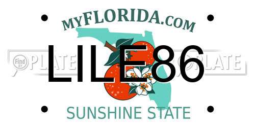 LILE86 Florida License Plate