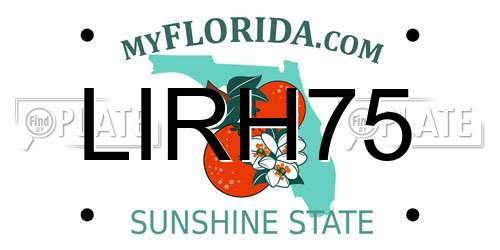 LIRH75 Florida License Plate