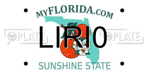 LIRI0 Florida License Plate