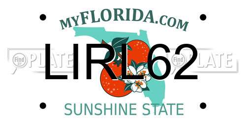 LIRL62 Florida License Plate