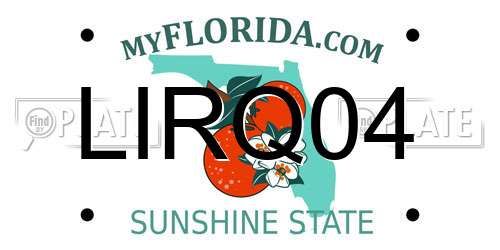 LIRQ04 Florida License Plate