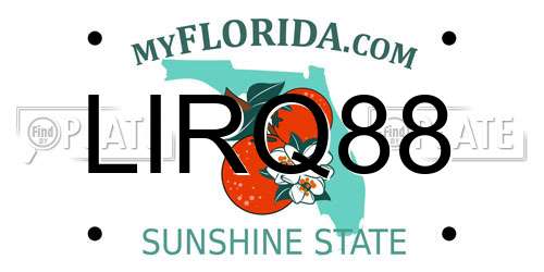 LIRQ88 Florida License Plate