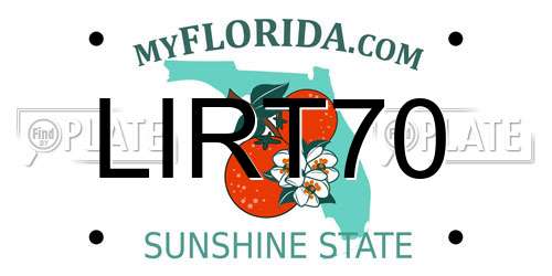 LIRT70 Florida License Plate