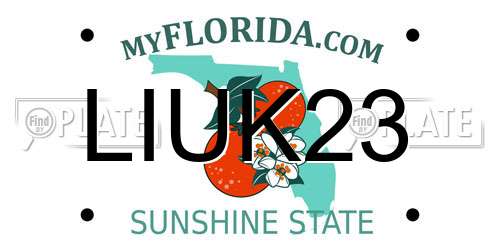 LIUK23 Florida License Plate