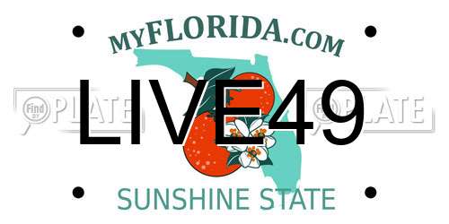 LIVE49 Florida License Plate