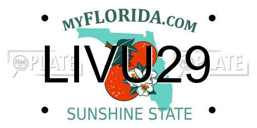 LIVU29 Florida License Plate