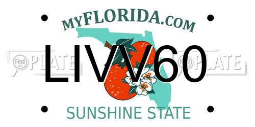 LIVV60 Florida License Plate