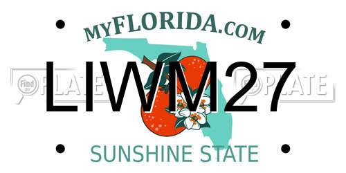 LIWM27 Florida License Plate