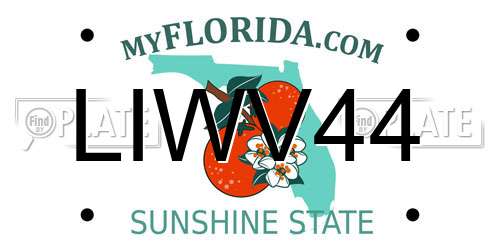LIWV44 Florida License Plate