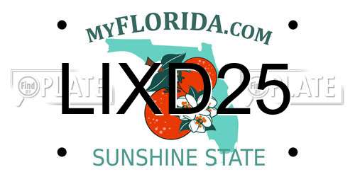 LIXD25 Florida License Plate