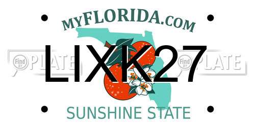 LIXK27 Florida License Plate