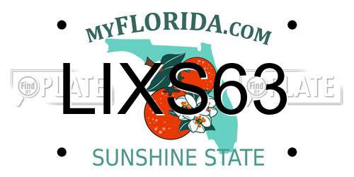 LIXS63 Florida License Plate