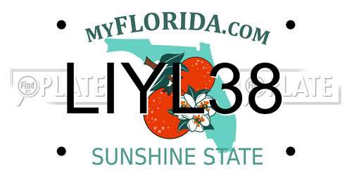 LIYL38 Florida License Plate