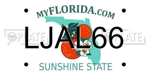 LJAL66 Florida License Plate