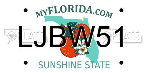 LJBW51 Florida License Plate