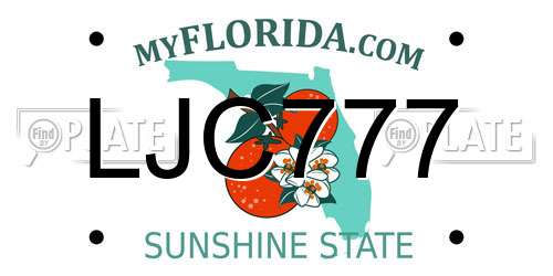 LJC777 Florida License Plate