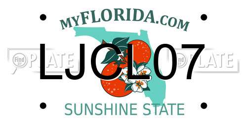 LJCL07 Florida License Plate