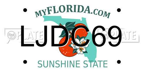 LJDC69 Florida License Plate