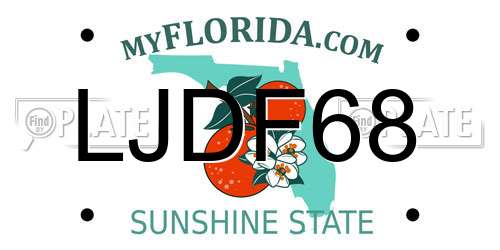 LJDF68 Florida License Plate