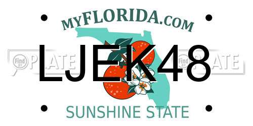 LJEK48 Florida License Plate