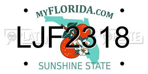 LJF2318 Florida License Plate