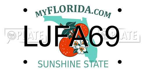 LJFA69 Florida License Plate