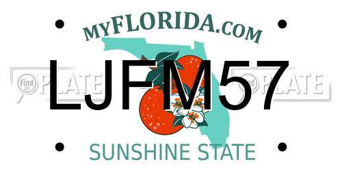 LJFM57 Florida License Plate
